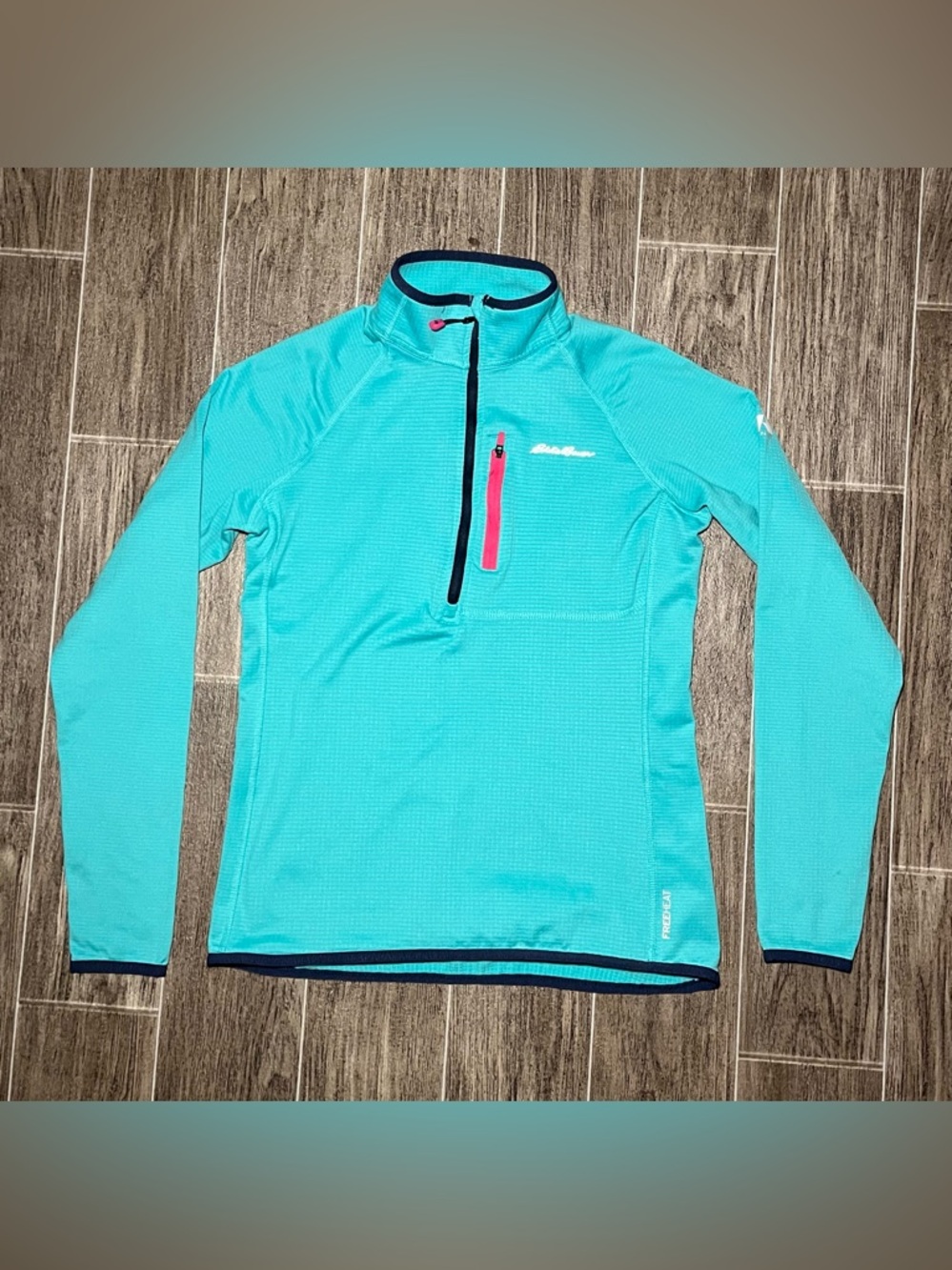 Eddie Bauer First Ascent 1/4 Zip Pullover Free Heat Activewear Teal Womens Small